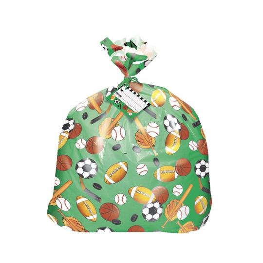 Jumbo Plastic Classic Sports Gift Bag Themed Wrap Jumbo Plastic Classic Sports Gift Bag